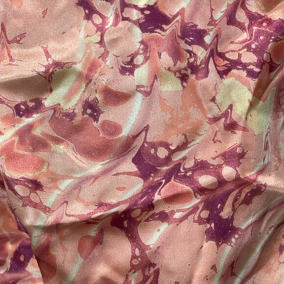 Nordstrom Silk Scarf Coral Marble New - Picture 2 of 4